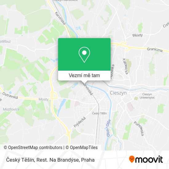 Český Těšín, Rest. Na Brandýse mapa