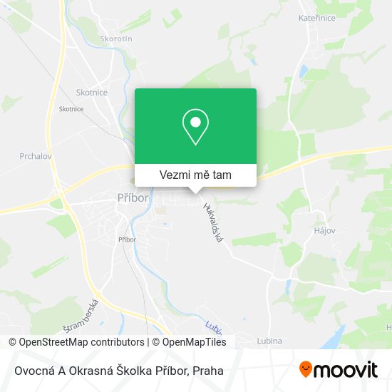 Ovocná A Okrasná Školka Příbor mapa