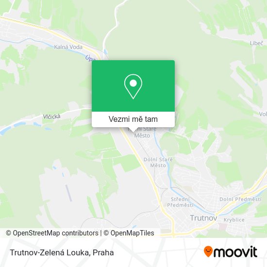 Trutnov-Zelená Louka mapa
