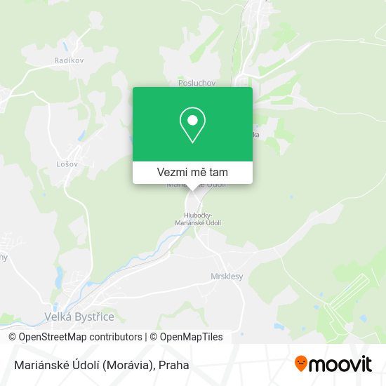 Mariánské Údolí (Morávia) mapa