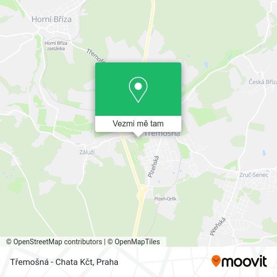 Třemošná - Chata Kčt mapa