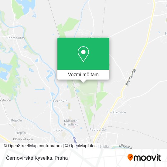 Černovírská Kyselka mapa