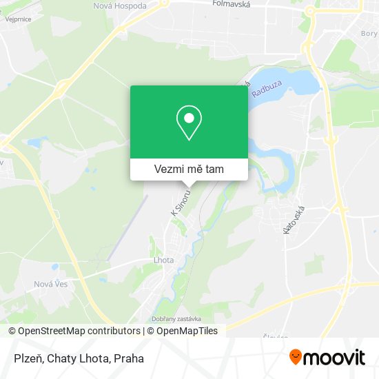 Plzeň, Chaty Lhota mapa