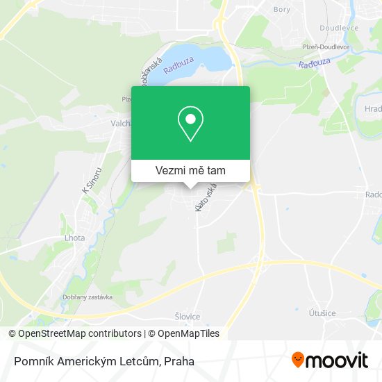 Pomník Americkým Letcům mapa