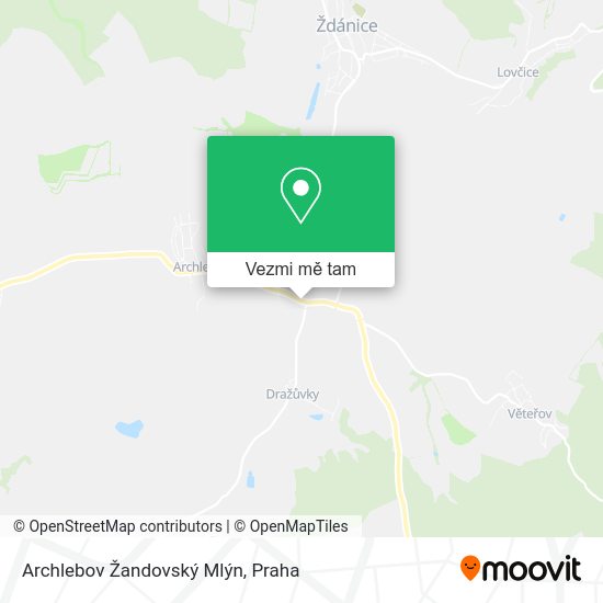 Archlebov Žandovský Mlýn mapa