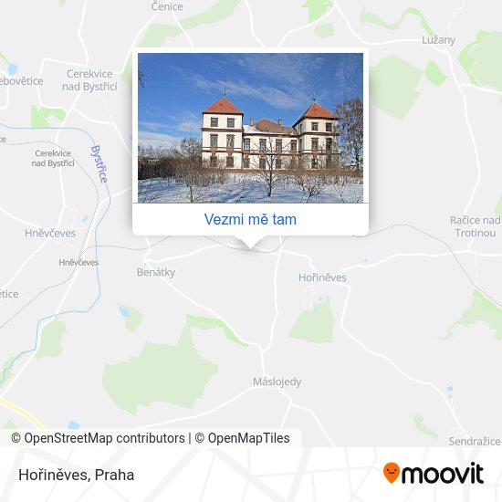 Hořiněves mapa