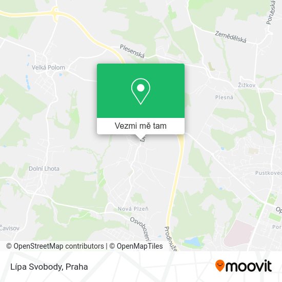 Lípa Svobody mapa