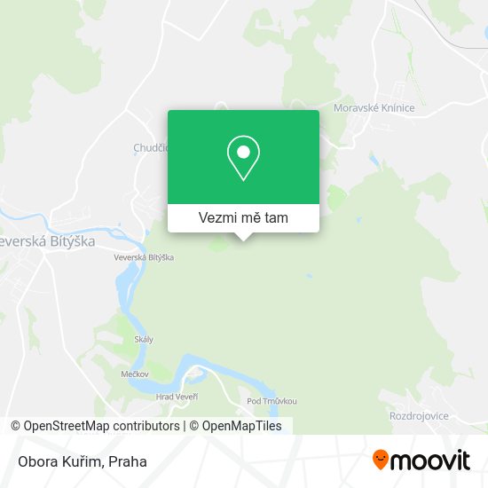 Obora Kuřim mapa