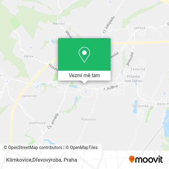 Klimkovice,Dřevovýroba mapa