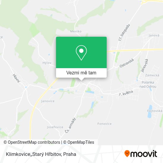 Klimkovice,,Starý Hřbitov mapa