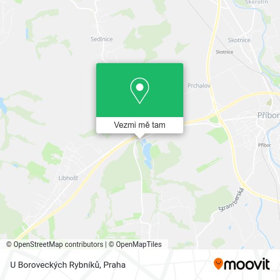U Boroveckých Rybníků mapa