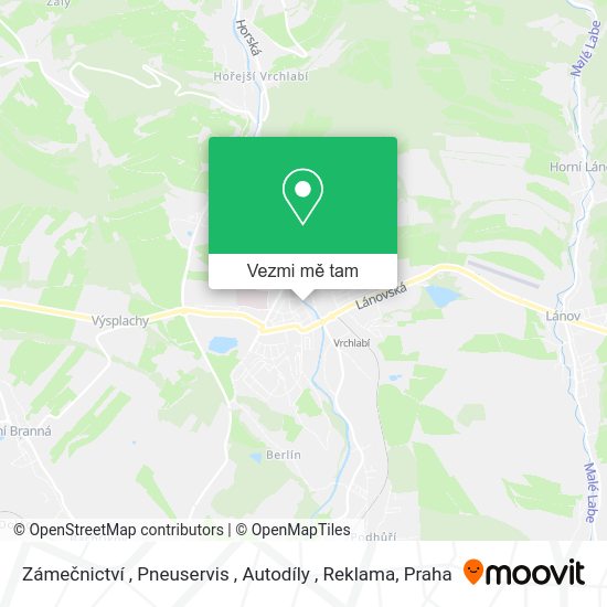 Zámečnictví , Pneuservis , Autodíly , Reklama mapa
