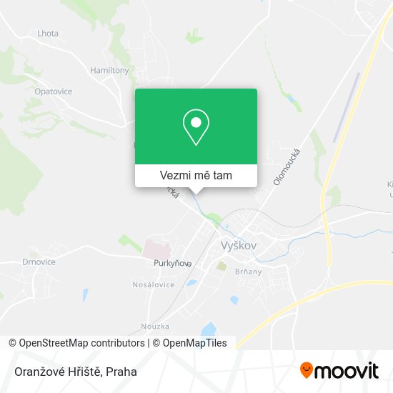 Oranžové Hřiště mapa
