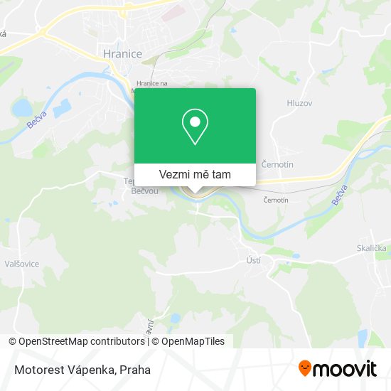 Motorest Vápenka mapa