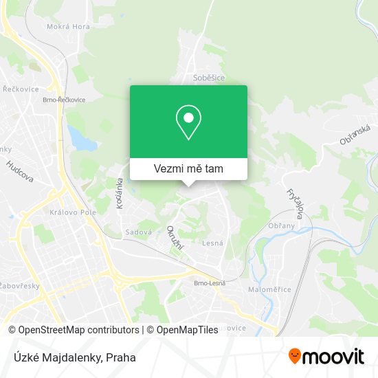 Úzké Majdalenky mapa