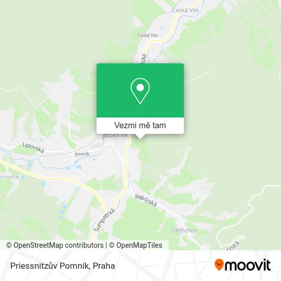 Priessnitzův Pomník mapa