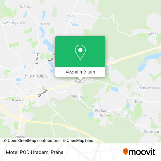 Motel POD Hradem mapa