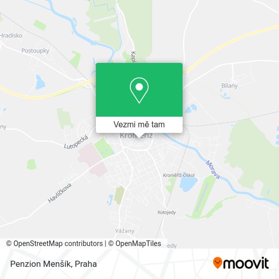 Penzion Menšík mapa