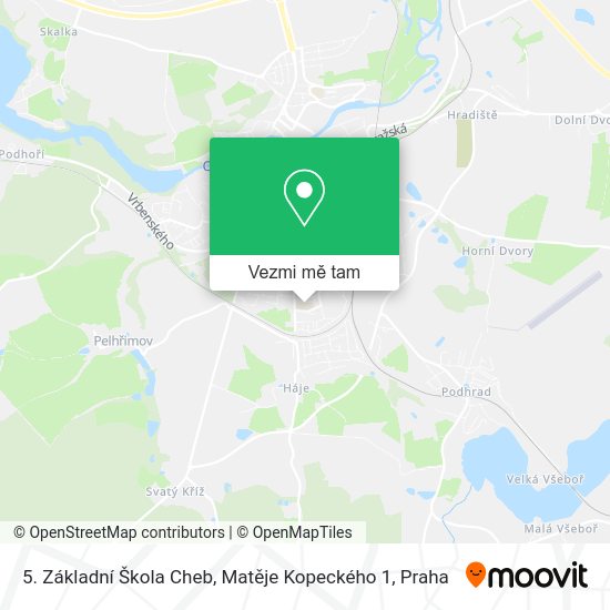 5. Základní Škola Cheb, Matěje Kopeckého 1 mapa