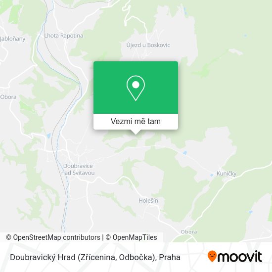 Doubravický Hrad (Zřícenina, Odbočka) mapa