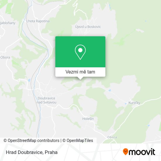 Hrad Doubravice mapa