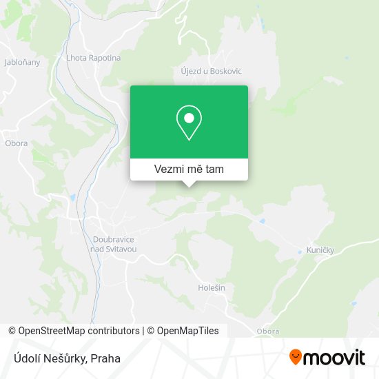 Údolí Nešůrky mapa