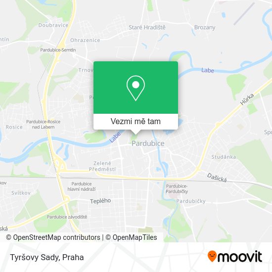 Tyršovy Sady mapa