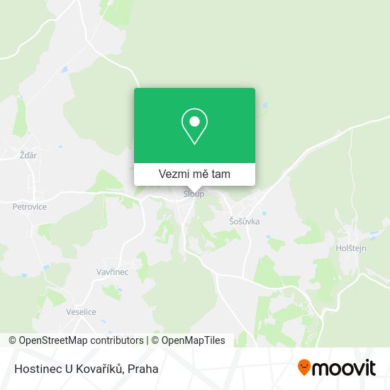 Hostinec U Kovaříků mapa