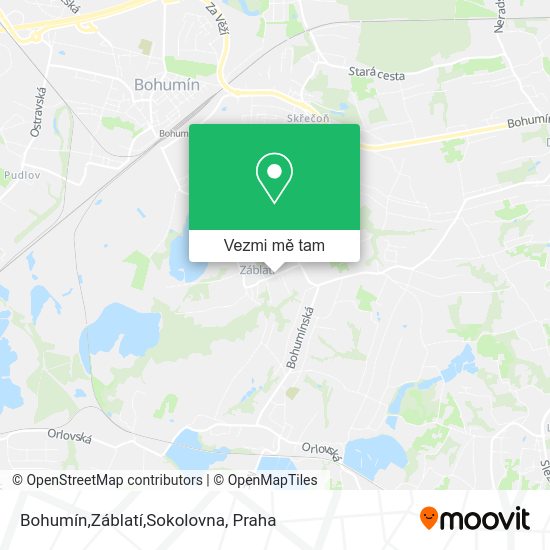 Bohumín,Záblatí,Sokolovna mapa