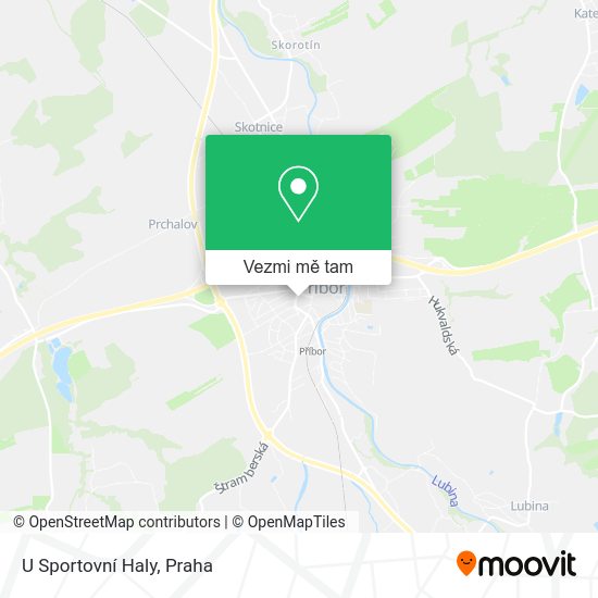 U Sportovní Haly mapa