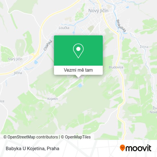 Babyka U Kojetína mapa