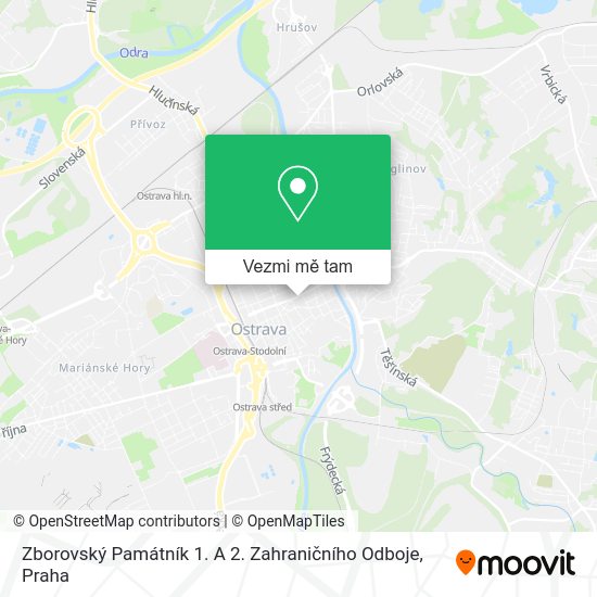 Zborovský Památník 1. A 2. Zahraničního Odboje mapa