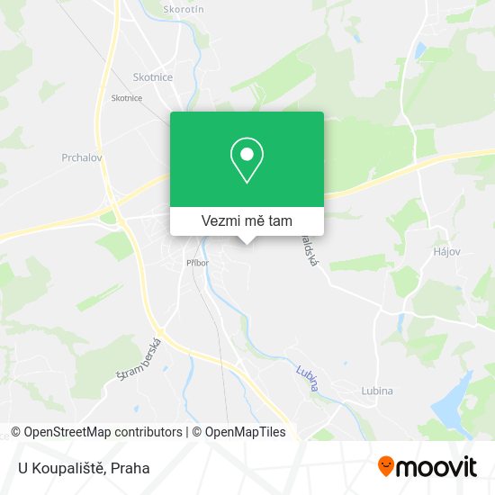 U Koupaliště mapa