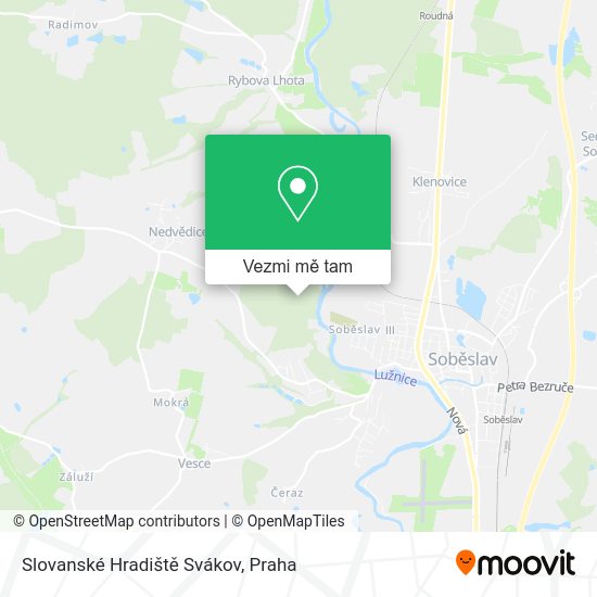Slovanské Hradiště Svákov mapa