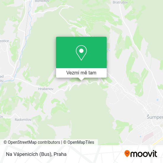 Na Vápenicích (Bus) mapa
