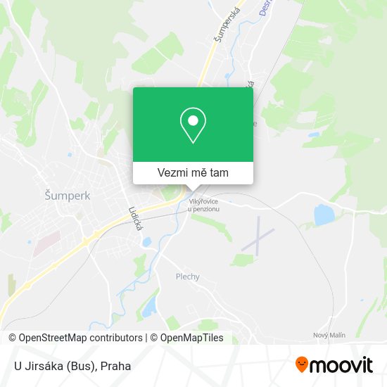 U Jirsáka (Bus) mapa