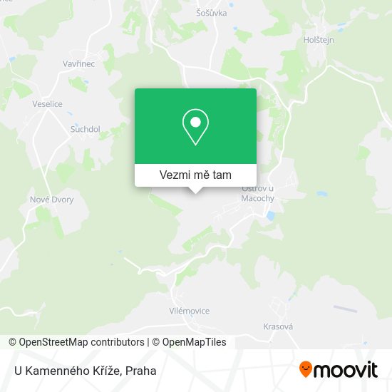 U Kamenného Kříže mapa