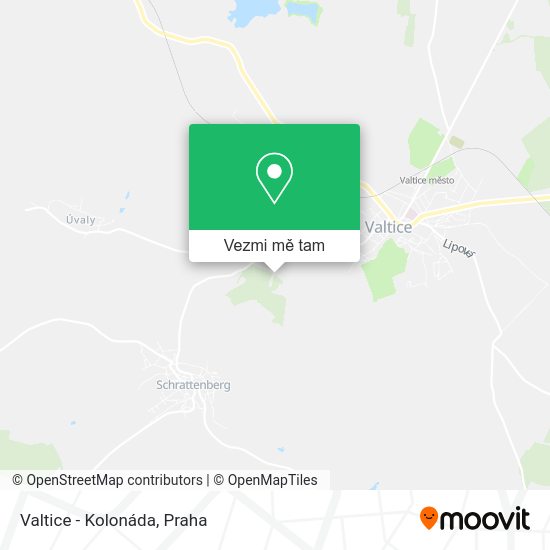 Valtice - Kolonáda mapa