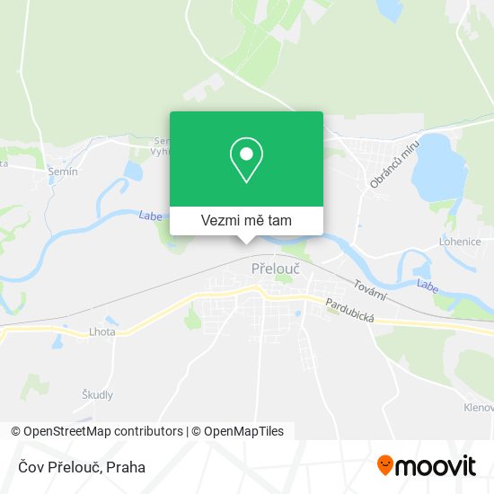 Čov Přelouč mapa