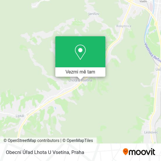 Obecní Úřad Lhota U Vsetína mapa