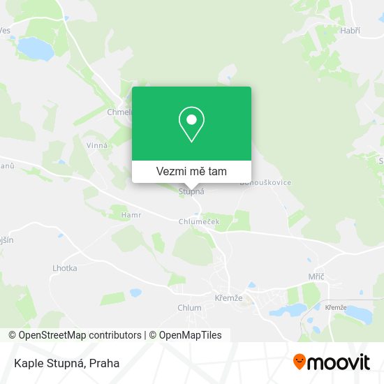 Kaple Stupná mapa