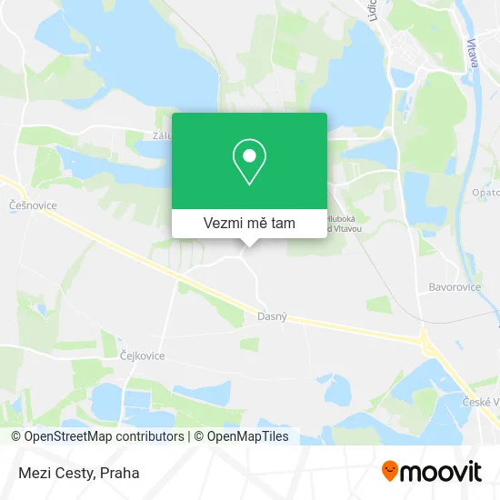 Mezi Cesty mapa