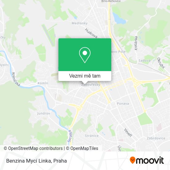 Benzina Mycí Linka mapa