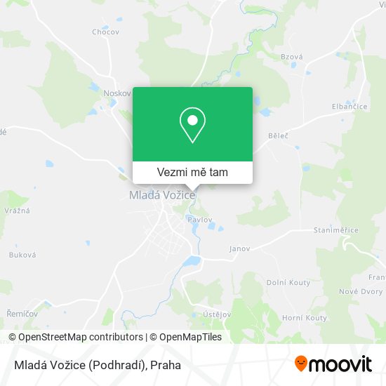 Mladá Vožice (Podhradí) mapa