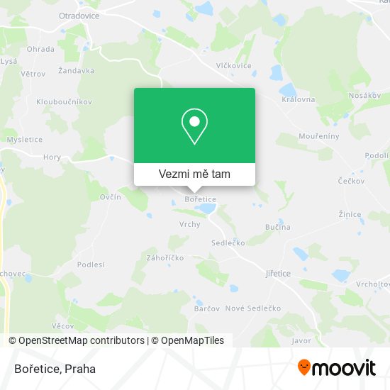 Bořetice mapa