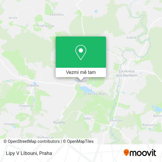 Lípy V Libouni mapa