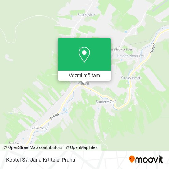 Kostel Sv. Jana Křtitele mapa