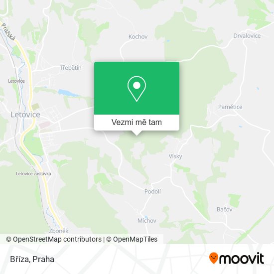 Bříza mapa