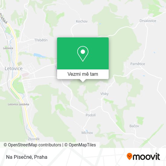 Na Písečné mapa