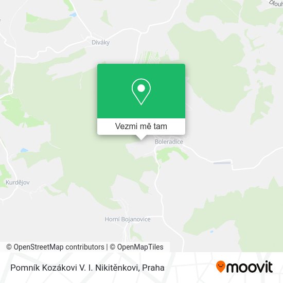 Pomník Kozákovi V. I. Nikitěnkovi mapa